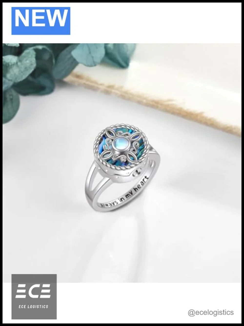 Witches Knot Urn Ring Sterling Silver Cremation Jewelry Memorial Keepsake